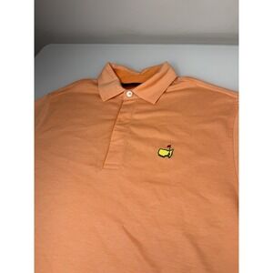 Mens The Masters Clubhouse Collection Golf Polo Shirt Size Small Peach Orange